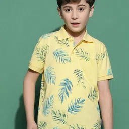 Lil Tomatoes Boys Tropical Printed Polo Collar T-shirt-picture-14