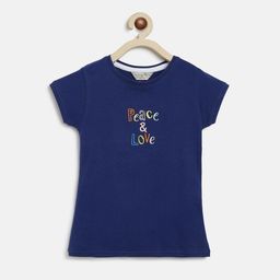 TALES & STORIES Girls Typography Printed Embroidered Detail Cotton T-shirt-picture-40