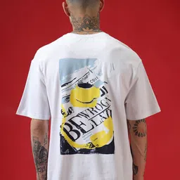 WROGN Printed Round Neck Drop-Shoulder Sleeves Oversized T-shirt-picture-28