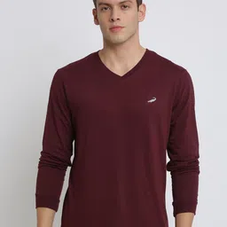 Crocodile Men Maroon V-Neck T-shirt-picture-10