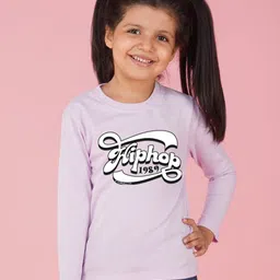 NUSYL Girls Round Neck Typography Printed T-shirt-image-81