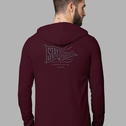BULLMER Men Burgundy Typography Printed Cotton T-shirt-picture-28