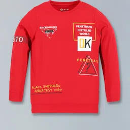 3PIN Boys Typography Printed Round Neck Long Sleeve Cotton Regular T-shirt-image-0