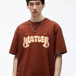 MISCHIEF MONKEY Men Typography Printed Round Neck Cotton Oversized T-Shirt-picture-48