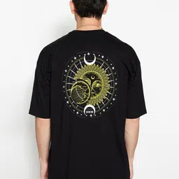 Trendyol Graphic Printed Drop-Shoulder Sleeves Pure Cotton Longline T-shirt-picture-29