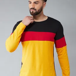 The Dry State Men Multicoloured Colourblocked Applique T-shirt-picture-21