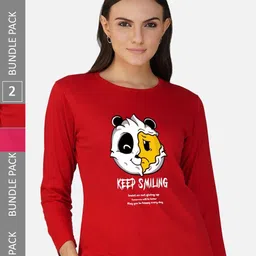 CHOZI Pack Of 2 Printed Regular Fit Cotton Casual T-shirt-picture-20