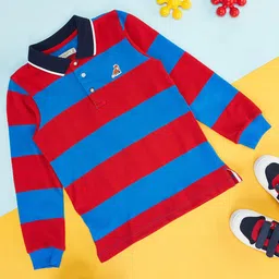 Pantaloons Junior Boys Striped Polo Collar Cotton T-Shirt-picture-29