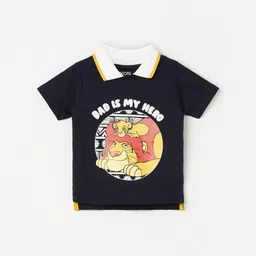 Juniors by Lifestyle Boys Printed Polo Collar Applique T-shirt-picture-52