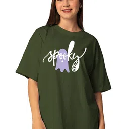 STATUS MANTRA Typography Printed Round Neck Drop-Shoulder Sleeves Cotton Oversized T-shirt-image-36