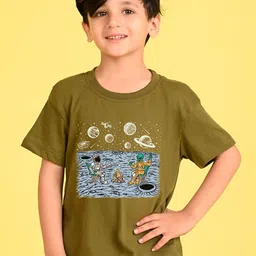 NUSYL Boys Graphic Printed Round Neck Oversized T-shirt image 1