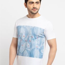 Status Quo Men White Printed Applique T-shirt-picture-31