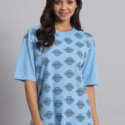 Obaan Women Printed Applique T-shirt-picture-29