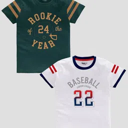 BAESD Boys Pack Of 2 Typography Printed Pure Cotton Casual T-shirt-picture-41