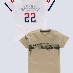 BAESD Boys Pack Of 2 Printed Pure Cotton T-shirt-image-19