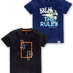CODEZ Boys Pack of 2 Typography Printed Cotton T-shirts-picture-43