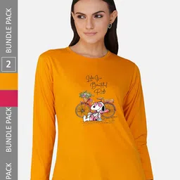 CHOZI Pack Of 2 Printed Round Neck Cotton T-shirt-picture-25