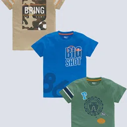 BAESD Boys pack Of 3 Typography Printed Cotton T-shirt-picture-21