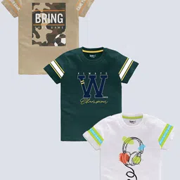 BAESD Boys pack Of 3 Typography Printed Cotton T-shirt-picture-15