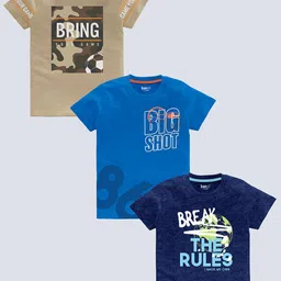 BAESD Boys Pack Of 3 Typography Printed T-shirt-picture-20