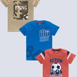 BAESD Boys Pack Of 3 Typography Printed Pure Cotton T-shirt-picture-19