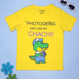 BE AWARA Kids Typography Printed Round Neck Short Sleeves Cotton T-shirt-picture-54