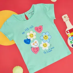 Pantaloons Baby Girls Conversational Printed Cotton T-shirt-picture-18