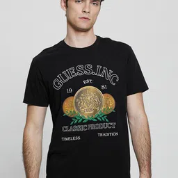 GUESS Typography Printed Round Neck Regular Fit T-shirt-picture-26