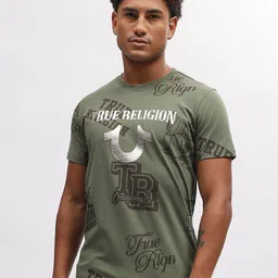 True Religion Typography Printed Round Neck Short Sleeves T-Shirt-picture-45
