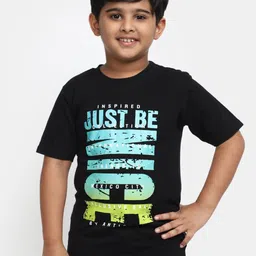 V-Mart Boys Typography Printed Cotton T-Shirt image 1