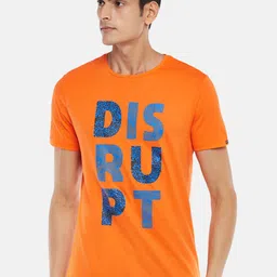 People Men Orange & Blue Typography Printed T-shirt-picture-21