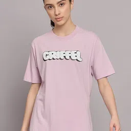 GRIFFEL Typography Printed Drop Shoulder Sleeves Cotton Oversized T-shirt-picture-13