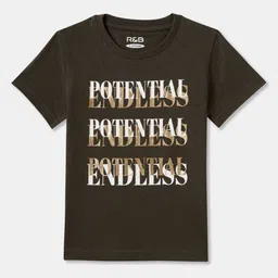 R&B Boys Typography Printed Round Neck Cotton T-shirt-picture-21