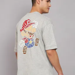 Imsa Moda Typography Printed Round Neck Drop-Shoulder Sleeves Cotton Oversized T-shirt-picture-24