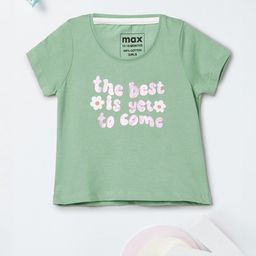 max Girls Typography Printed Applique T-shirt-image-77