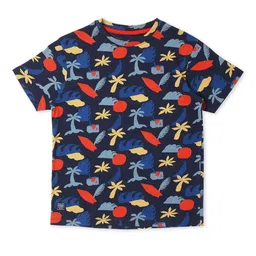 Pepe Jeans Boys Navy Blue Printed Tropical T-shirt-picture-32