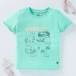 Ed-a-Mamma Boys Blue Printed Cotton T-shirt-image-43