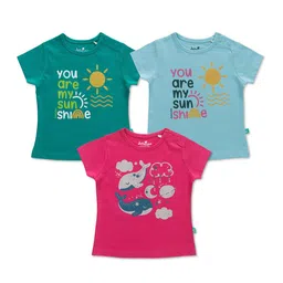 JusCubs Girls Multicoloured 3 Printed Applique T-shirt-picture-14