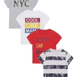 PLUM TREE Boys Multicoloured Pack of 4 Printed T-shirts-picture-16