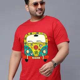 Toodle Plus Plus Size Unisex Typography Printed Cotton T-Shirt image 1