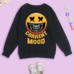 NUSYL Kids Graphic Printed Oversized Fleece Sweatshirt-picture-38