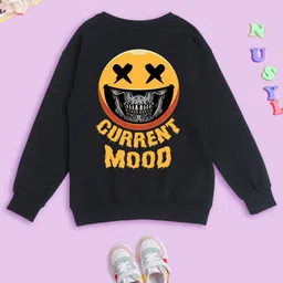 NUSYL Kids Printed Round Neck Oversized Fleece Sweatshirt-picture-13