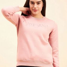 Sweet Dreams Pink Geometric Printed Fleece Pullover Sweatshirt-picture-10
