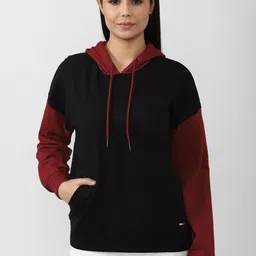 Van Heusen Woman Women Black Colourblocked Hooded Sweatshirt-picture-16