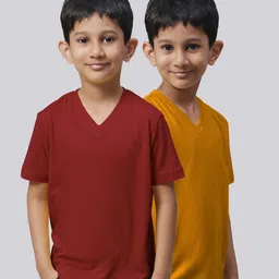 Friskers Boys Maroon 2 V-Neck Pockets T-shirt-picture-56