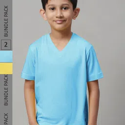 Friskers Boys Pack Of 2 V-Neck Pure Cotton T-shirts-image-83