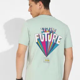 Campus Sutra Green Graphic Printed Round Neck Cotton T-shirt-picture-39