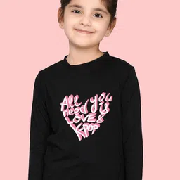 NUSYL Girls Typography Printed Long Sleeves T-shirt-picture-12