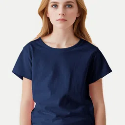 BAESD Girls Round Neck Cotton T-shirt image 1
