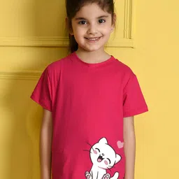 NUSYL Girls Printed Round Neck Short sleeve T-Shirt-picture-57